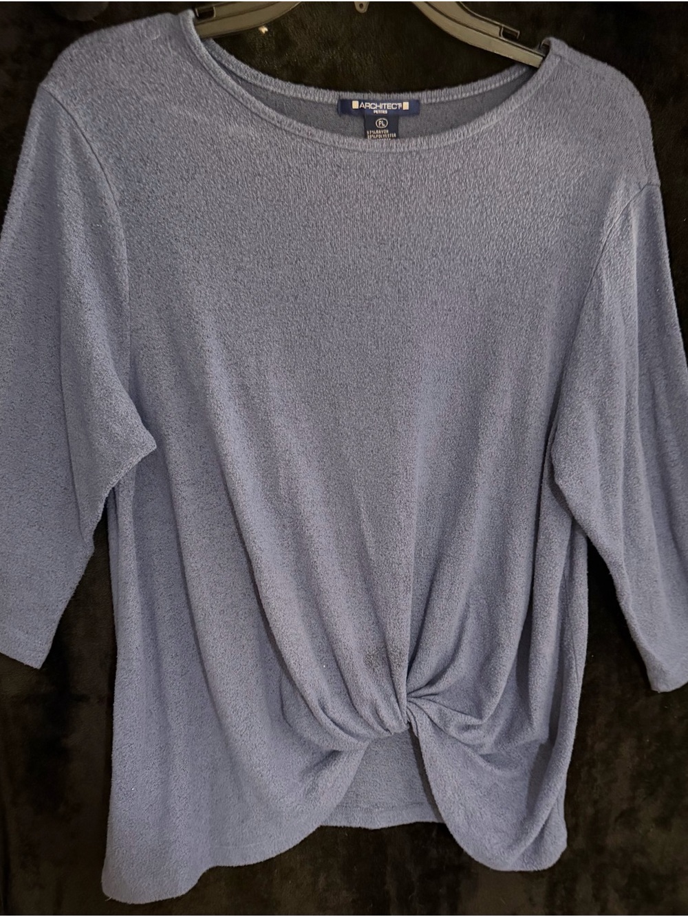 Architect Light Blue Twist-Front Crewneck Sweater Petite Large